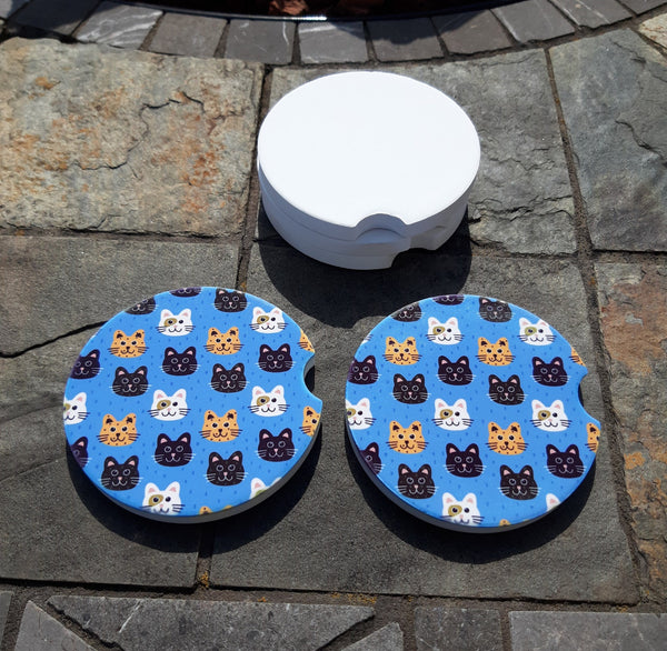 Cat Car Coasters | Car Coaster Sets