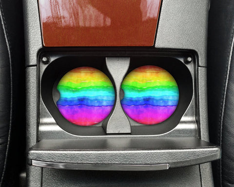 Rainbow Car Coasters | Rainbow Car Coaster Set